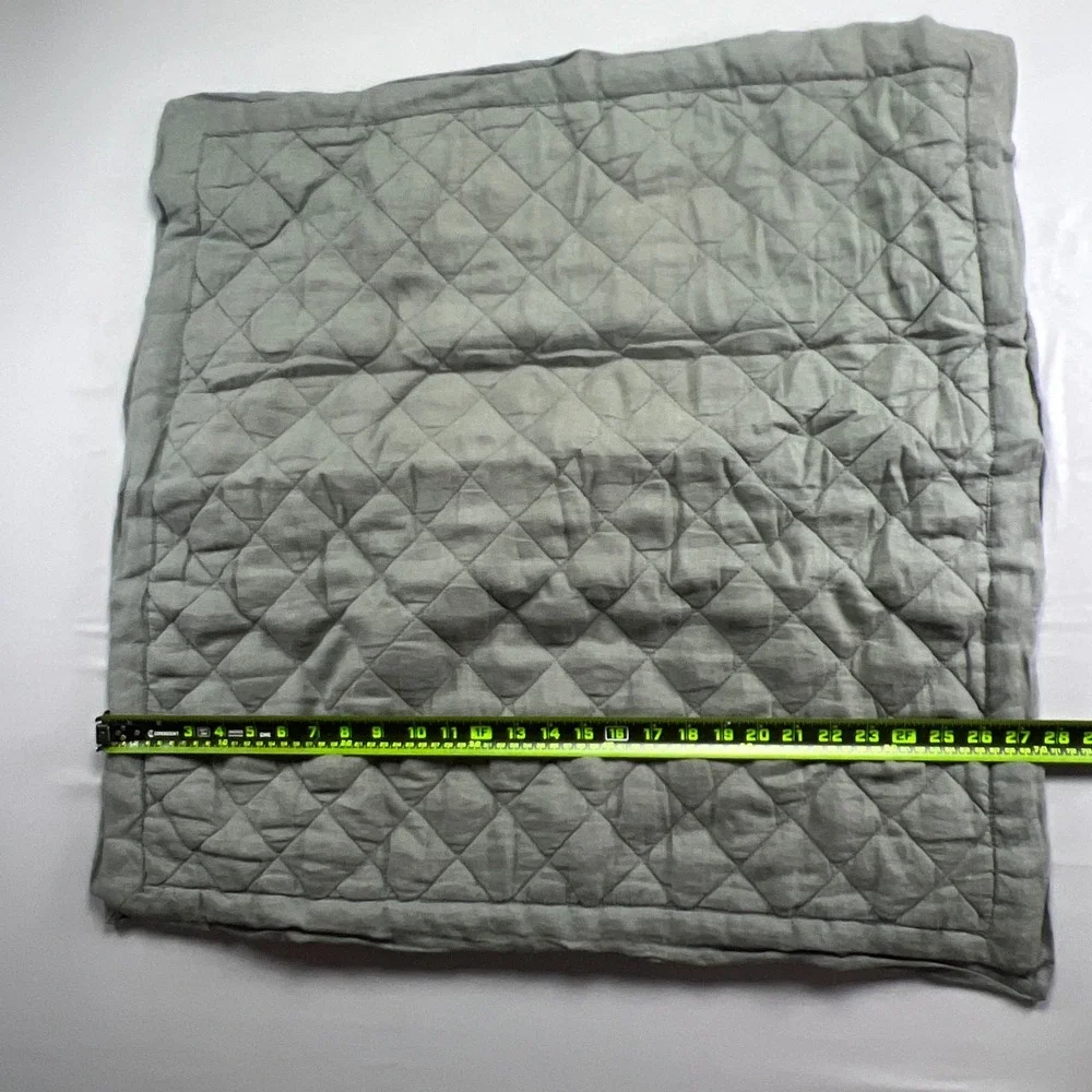 Pottery Barn Euro Pillow Shams Gray Diamond Quilted Bedding Decor (27